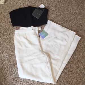 Missguided High Waisted Pants with Black Crop Top